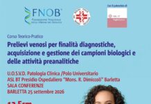 “Prelievi venosi per finalità diagnostiche, acquisizione e gestione dei campioni biologici e delle attività preanalitiche” – Evento il 25 settembre